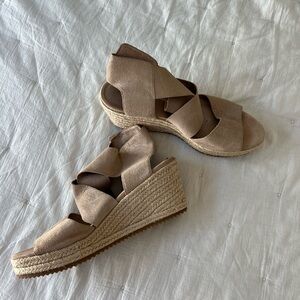 Eileen Fisher Willow Platform Espadrille Sandals Size 8